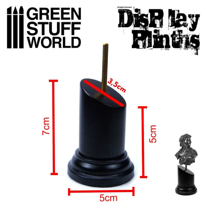 3.5cm Black Tapered Round Bust Plinth - Green Stuff World