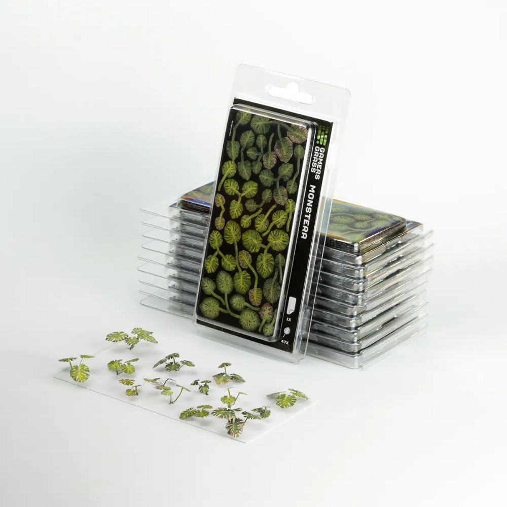 Monstera by Gamers Grass represent a Mexican plant normally found in tropical climates which you can use to decorate your gaming table, diorama, miniatures and more to create rainforests , indoor plants and more