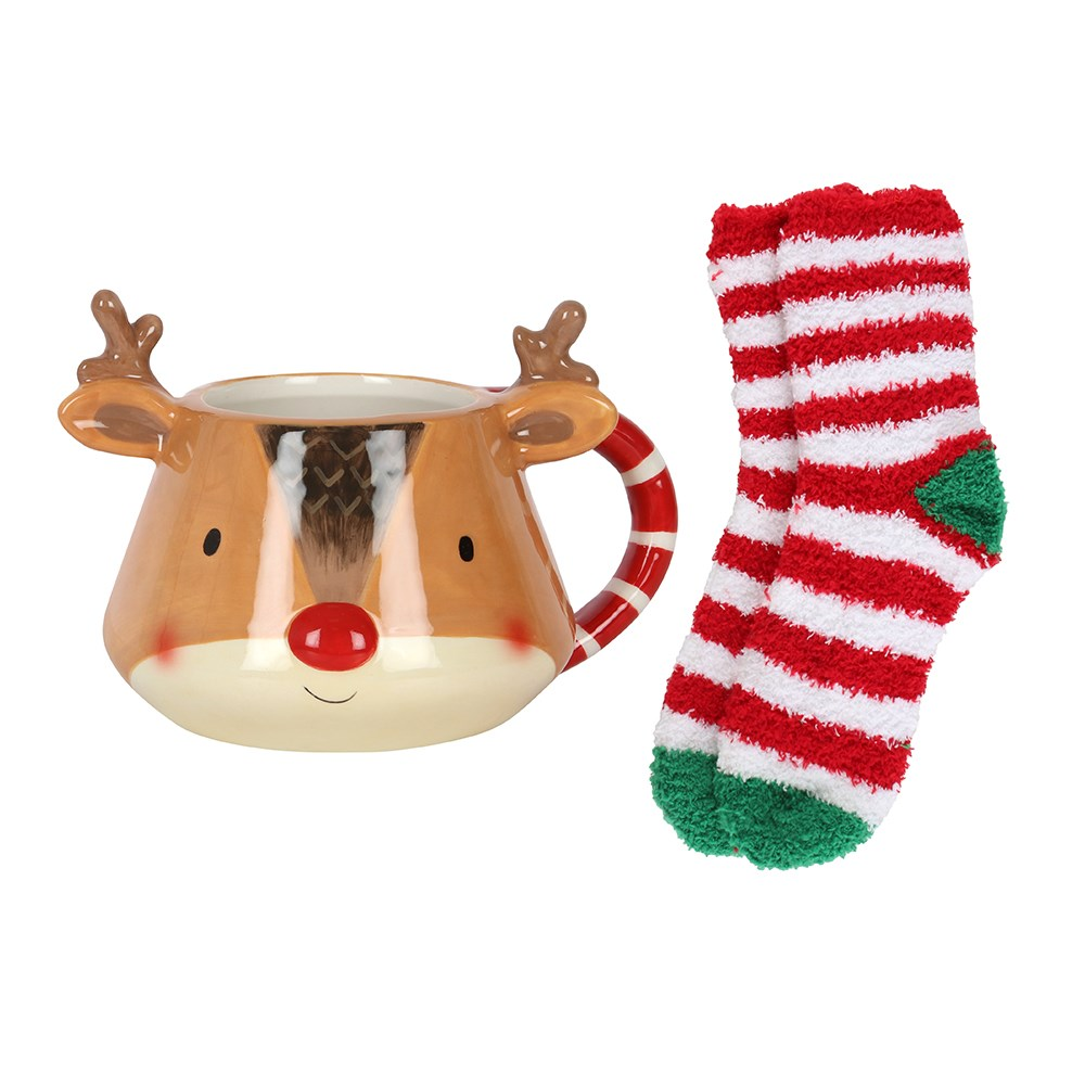 Reindeer Mug and Sock Set