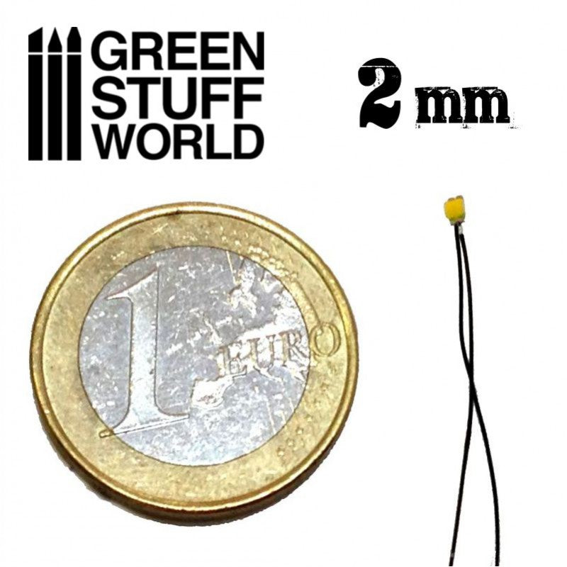 Warm White LED Lights - 2mm -1383- Green Stuff World