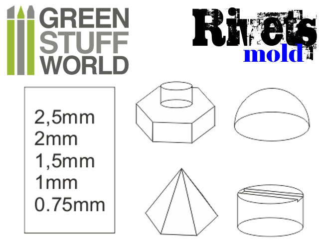 Silicone moulds - Rivets-1420- Green Stuff World