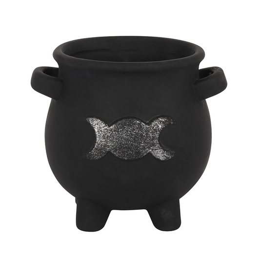 black terracotta cauldron shaped...