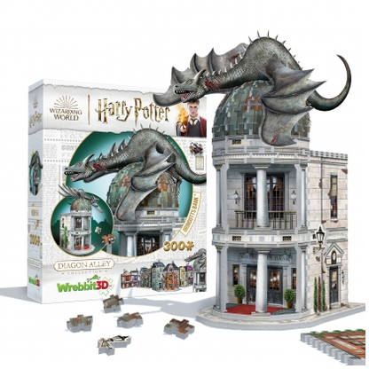 Diagon Alley Collection: Gringotts Bank Wrebbit 3D Puzzle lets you use the 300 foam backed puzzle pieces to create the bank fortress complete with dragon a great gift for a Harry Potter fan.