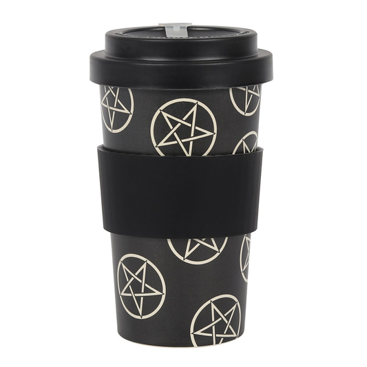 travel mug with pentagram symbol...