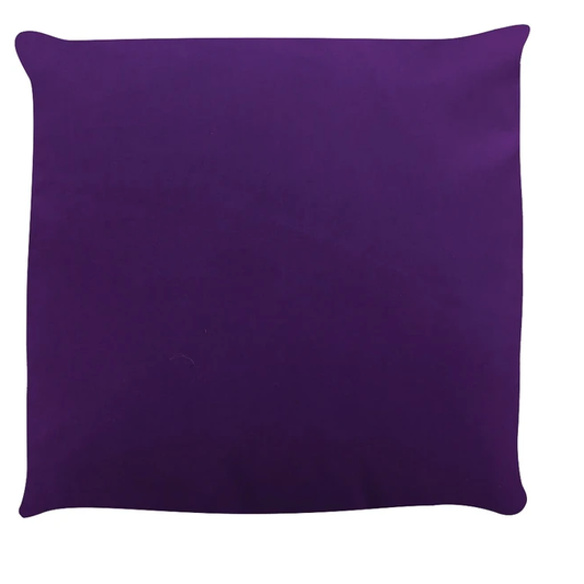 A fun purple cushion with plain ...