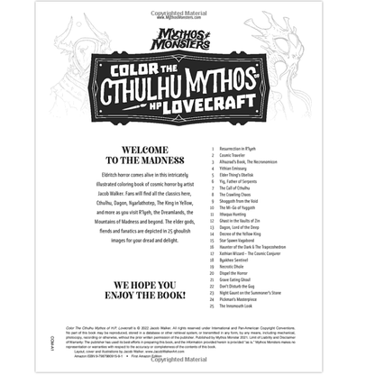 Colour the Cthulhu Mythos of H. P. Lovecraft Colouring Book