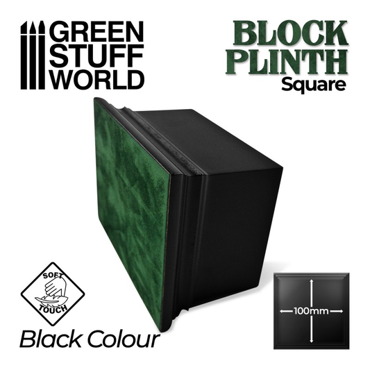 10cm Black Square Block Plinth -...