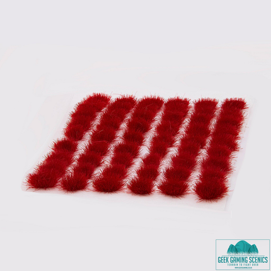 6mm tufts in a cherry red colour...