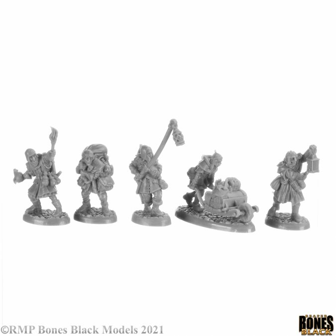 Reaper Miniatures 44149 Henchmen and Hirelings boxed set  -Bones Black 