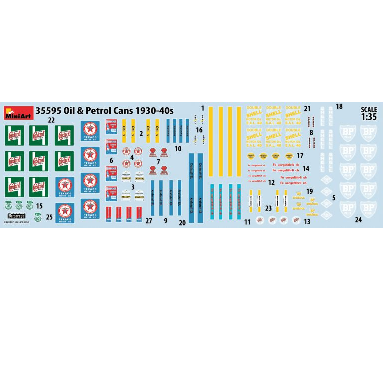 OIL & PETROL CANS 1930-40s - 1:35- MiniArt - 35595