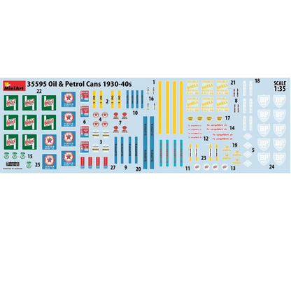 OIL & PETROL CANS 1930-40s - 1:35- MiniArt - 35595