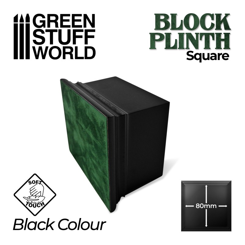 8cm Black Squared Block Plinth - Green Stuff World