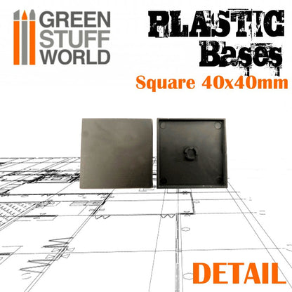 Plastic Square Bases 40x40 mm-9832- Green Stuff World