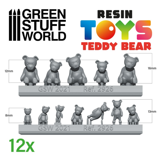 Teddy Bear Resin Set - Green Stu...