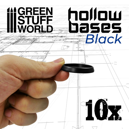 Hollow Black Plastic Bases - Rou...