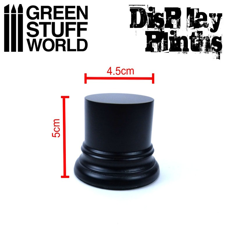 4.5cm Black Round Block Plinth - Green Stuff World