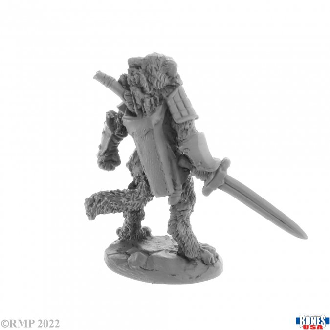 30058 Catfolk Fighter Mal -Bones USA