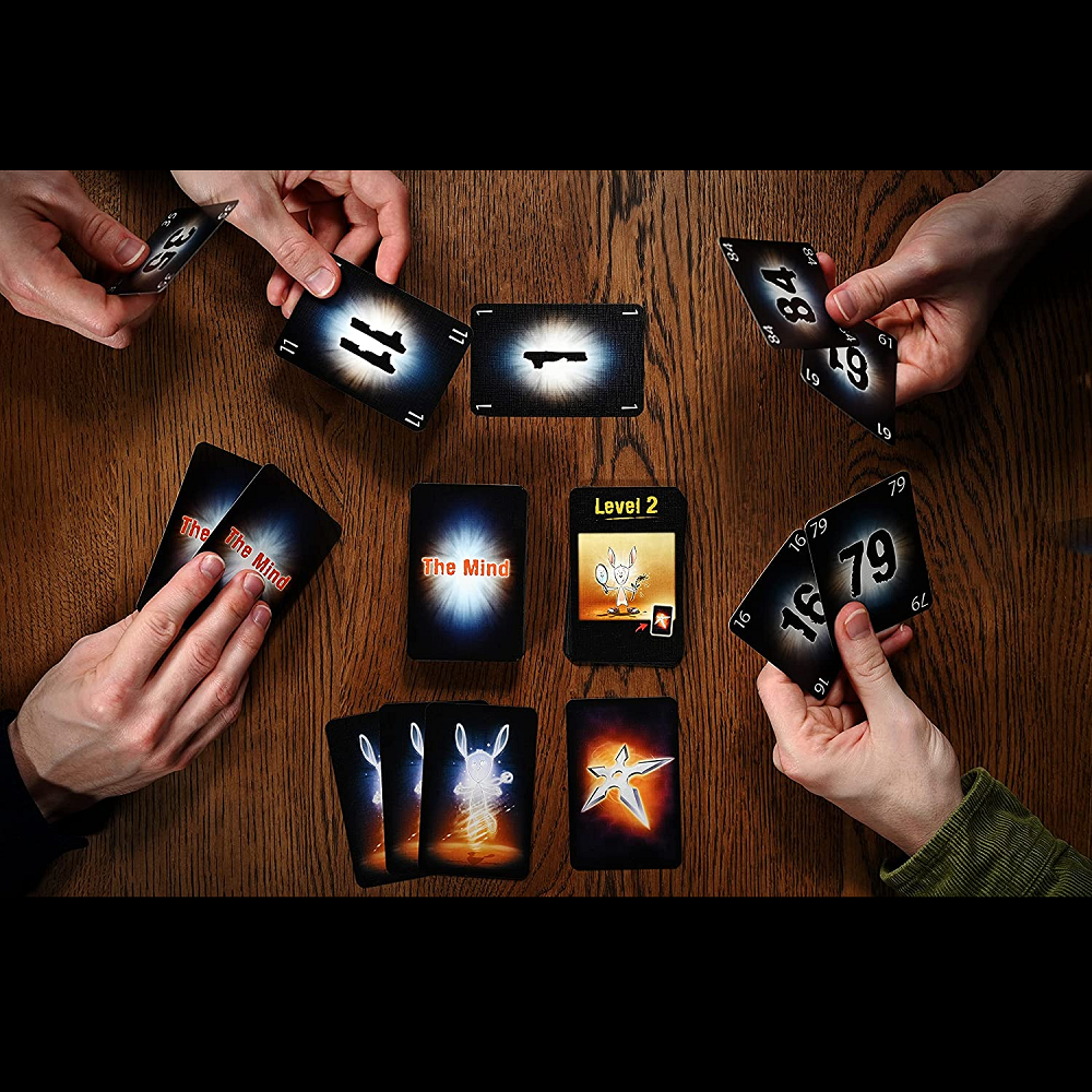 The Mind card game being played