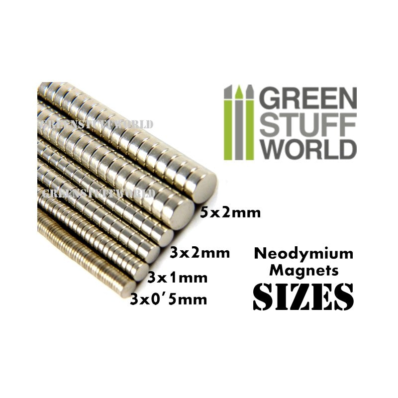 Neodymium Magnets 3x1mm -100 units -9061- Green Stuff World