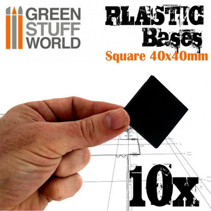 Plastic Square Bases 40x40 mm-9832- Green Stuff World