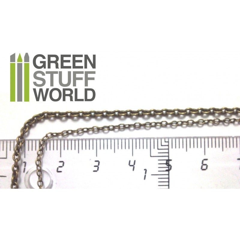 1.5mm antique bronze colour hobby chain by Green Stuff World 