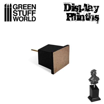 2.5cm Black Tapered Square Bust Plinth - Green Stuff World (30mm)