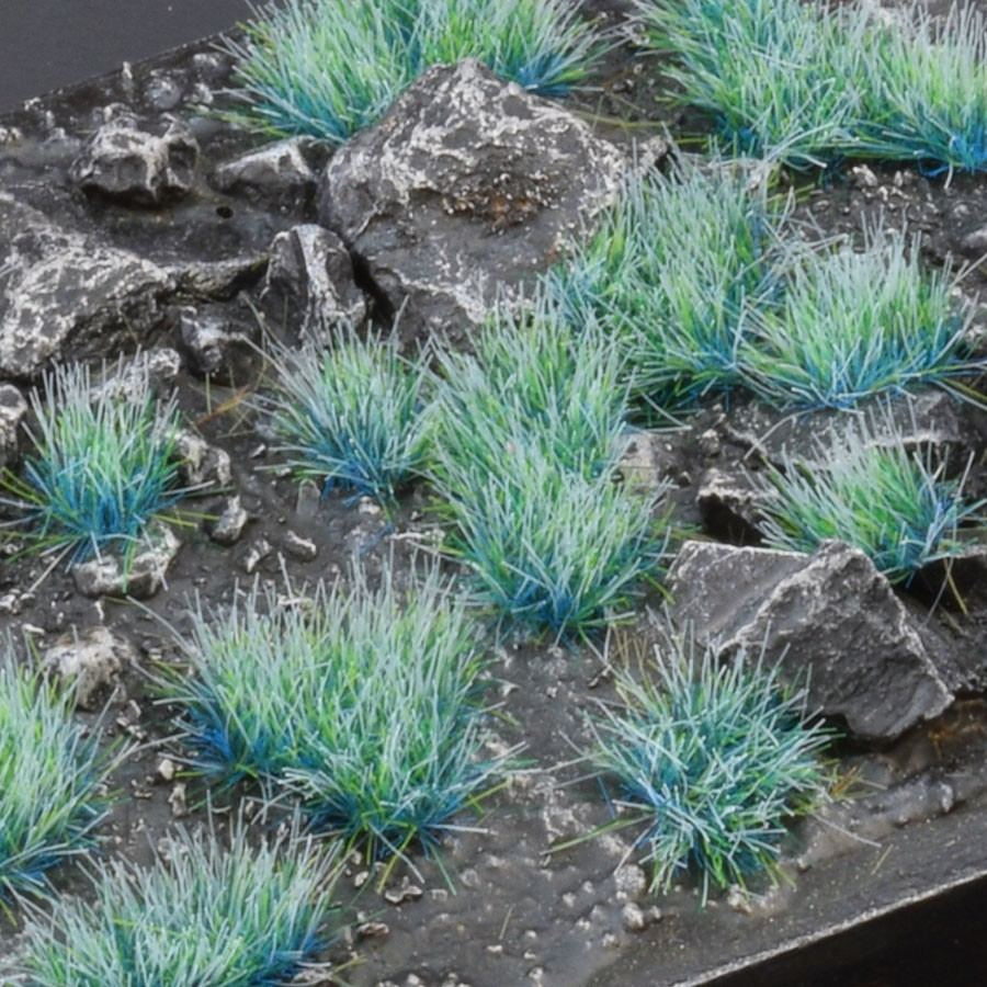 Gamers Grass Alien Turquoise. These alien tufts are Turquoise in a wild tuft style with a blue shade at the base rising to a greener shade on top