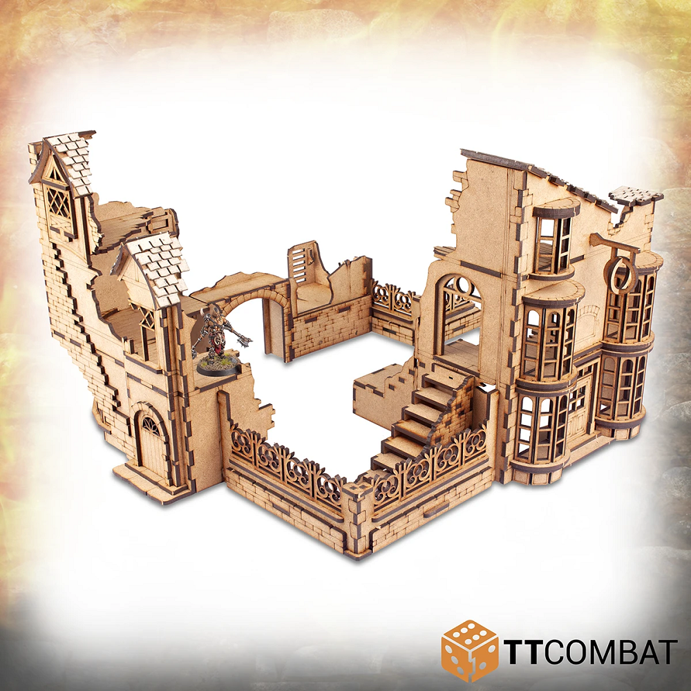 TT Combat crumbling building MDF kit for your gaming table 