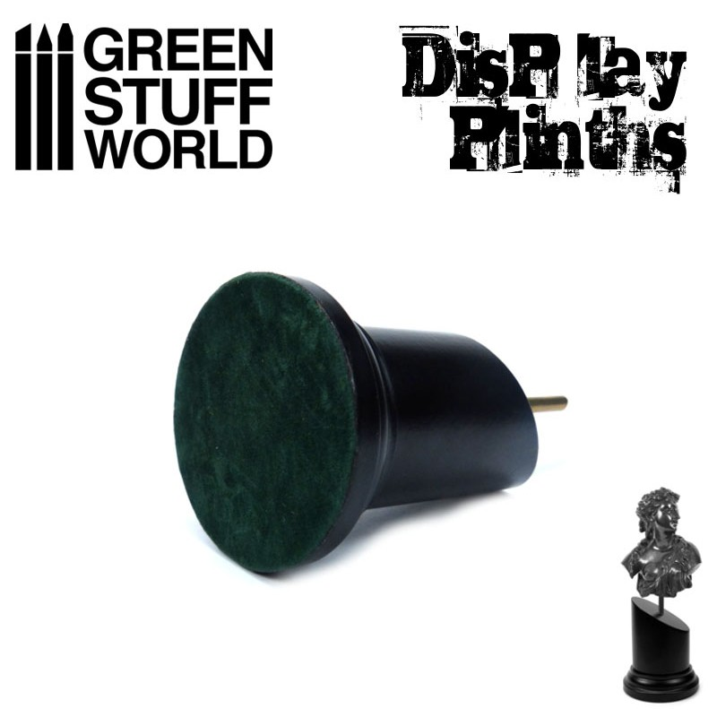 3.5cm Black Tapered Round Bust Plinth - Green Stuff World