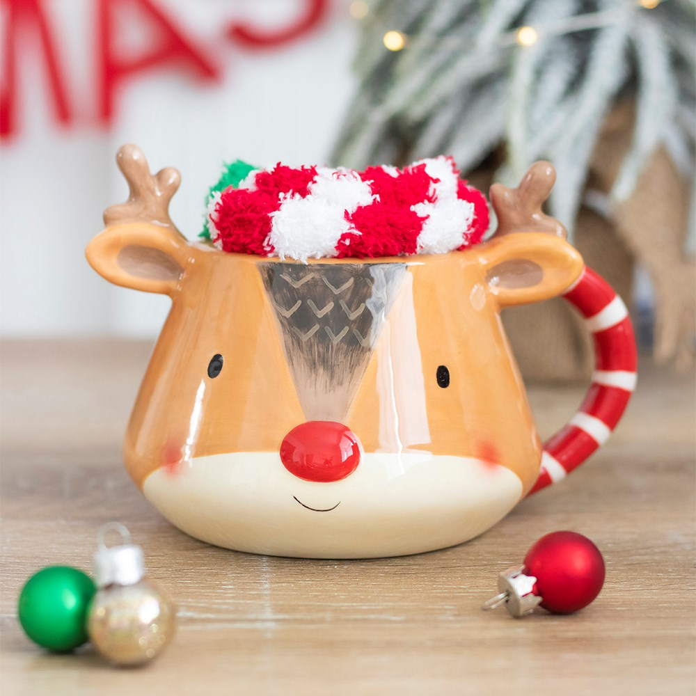 Reindeer Mug and Sock Set