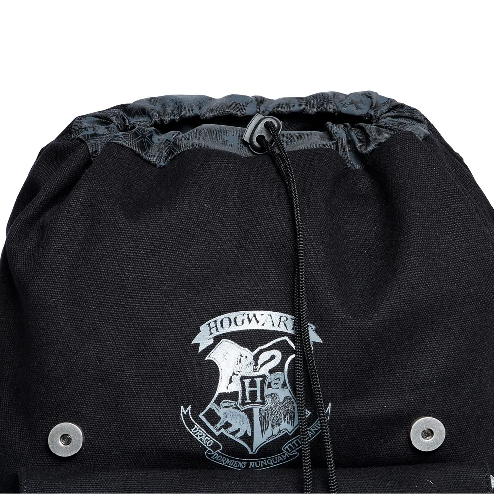 Harry Potter Patches Black Mochila Backpack