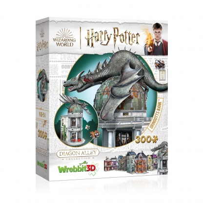 Diagon Alley Collection: Gringotts Bank Wrebbit 3D Puzzle lets you use the 300 foam backed puzzle pieces to create the bank fortress complete with dragon a great gift for a Harry Potter fan.