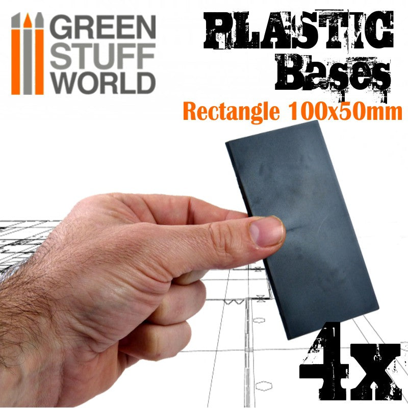 Plastic Base Rectangle 100x50mm -9834- Green Stuff World