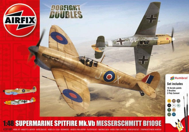 Airfix Supermarine Spitfire MkVb Messerschmitt Bf109E Dogfight Doubles Gift Set 1:48