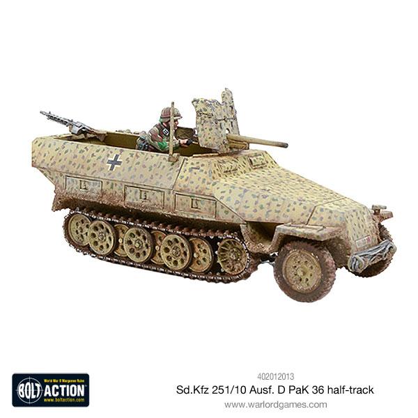 Sd.Kfz 251/10 ausf D (PaK 36) Half-Track  (Bolt Action) :www.mightyalncergames.co.uk