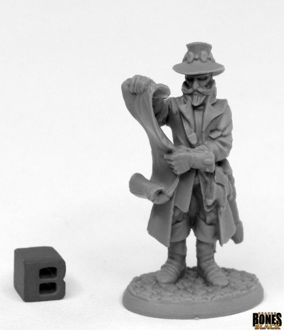 44018: SHERIFF DRUMFASSER (Bones Black) reaper miniatures :www.mightylancergames.co.uk 