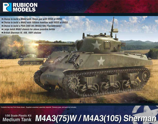 M4A3(75)W / M4A3(105) Sherman (Rubicon 1/56 Kit)