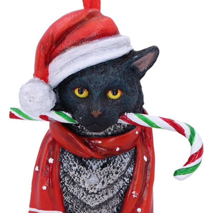 Nemesis Now Candy Cane Cat Hanging Ornament - Lisa Parker