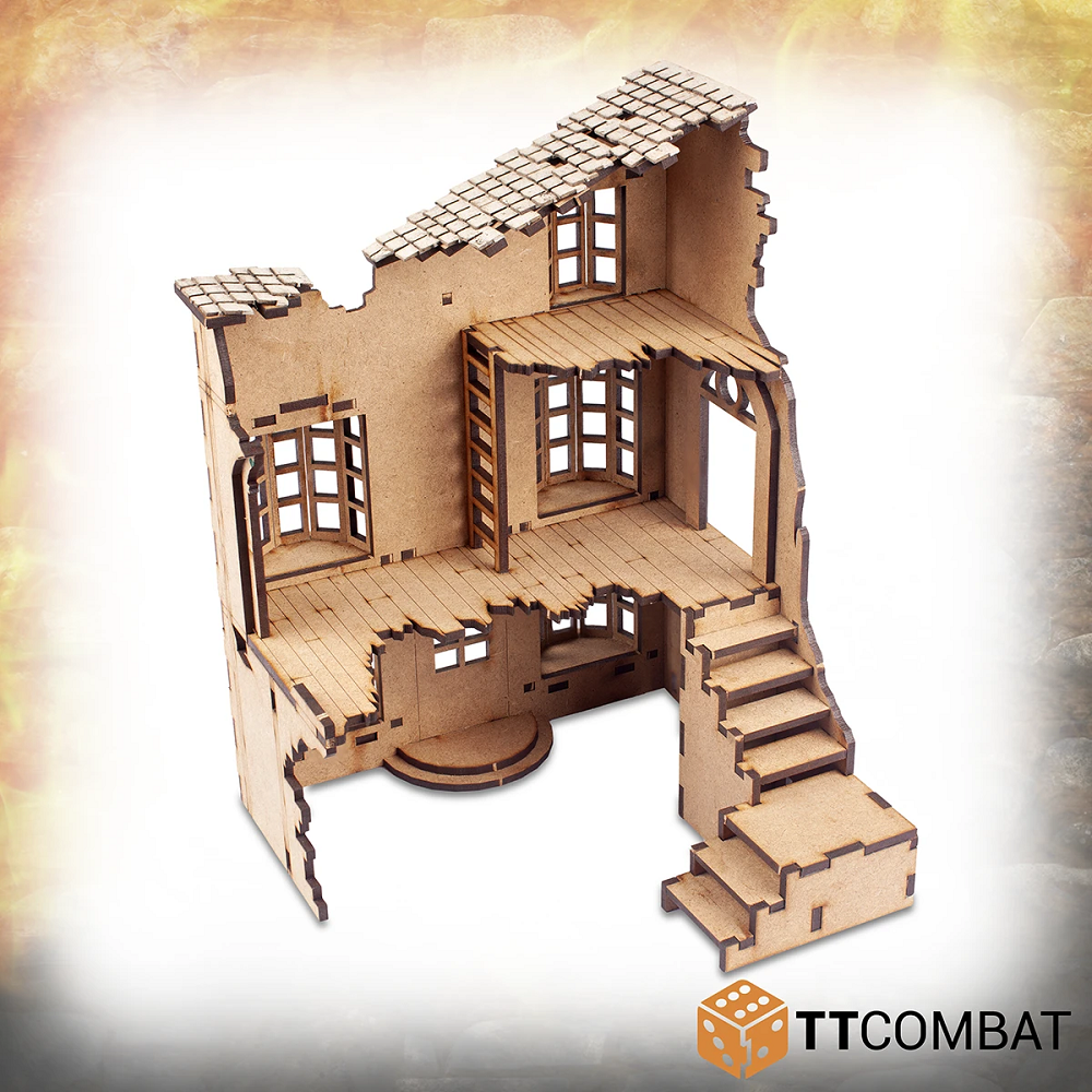 TT Combat crumbling building MDF kit for your gaming table 