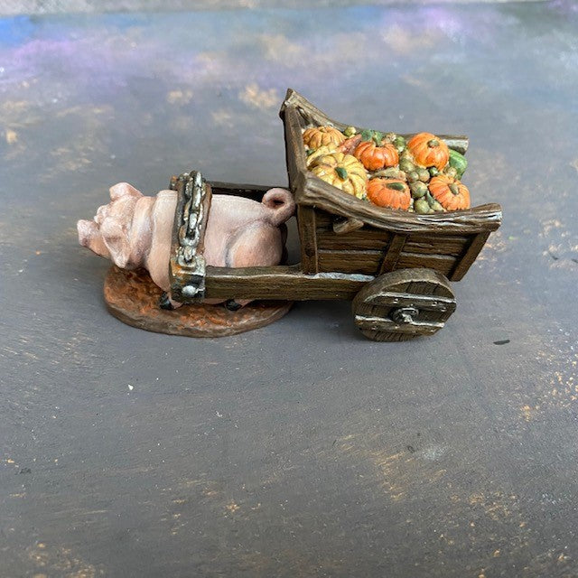 Prepainted pig and cart from the Reaper Miniatures bones range hand painted by Mrs MLG, the cart and pig are separate enabling you to use them in more ways.