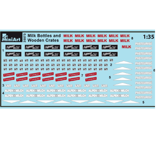 MILK BOTTLES & WOODEN CRATES - 1:35- MiniArt - 35573