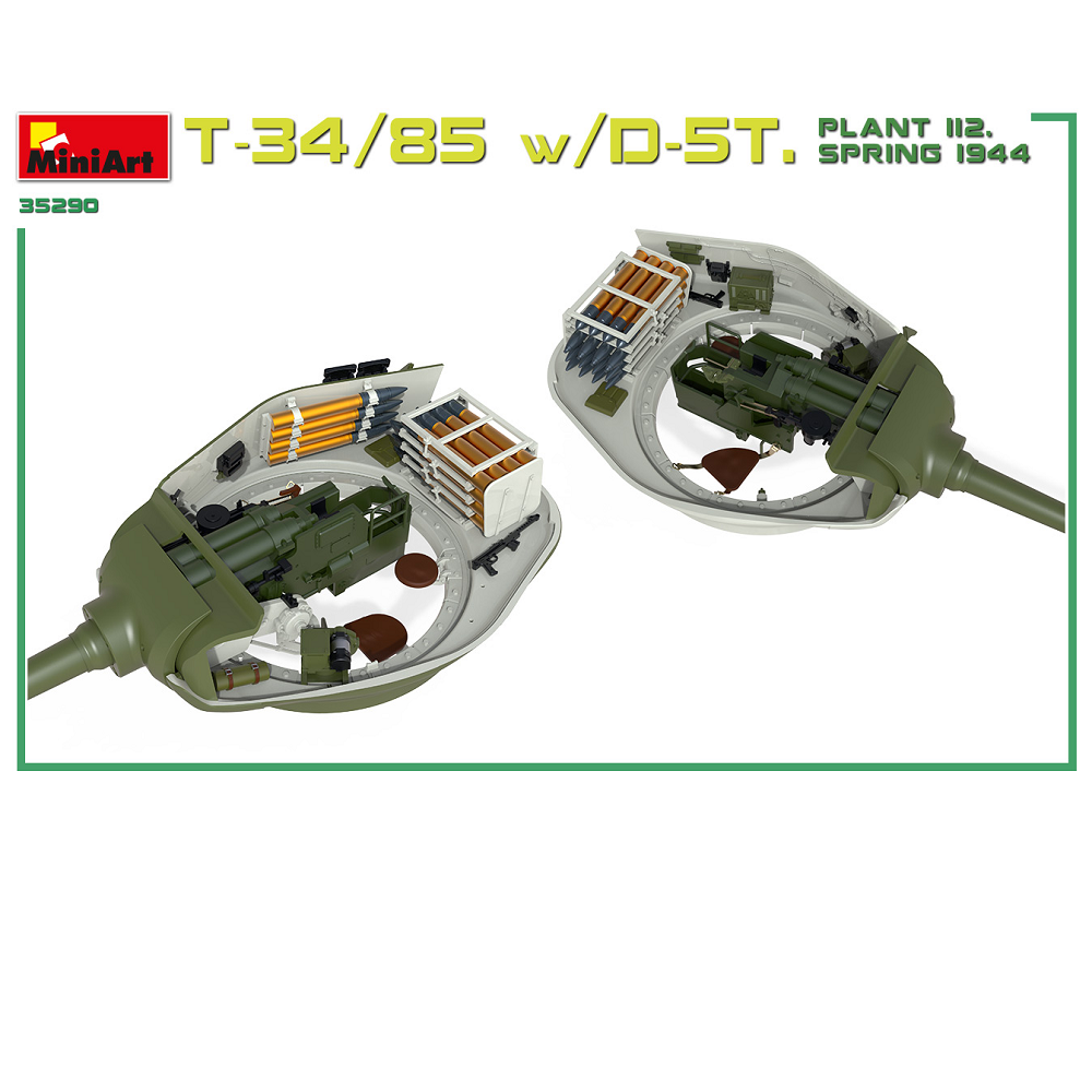 T-34/85 w/D-5T Interior Kit - interior turret detail