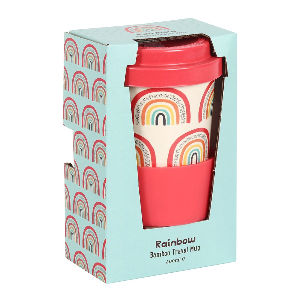 Rainbow Bamboo Travel Mug in box