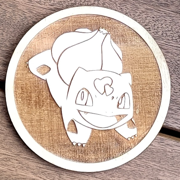 Pokemon Wooden Round Coasters bulbasaw