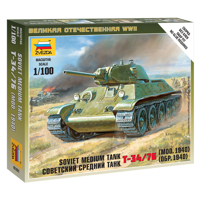 Soviet T-34/76 Medium Tank 1940 Zvezda 1/100 Kit