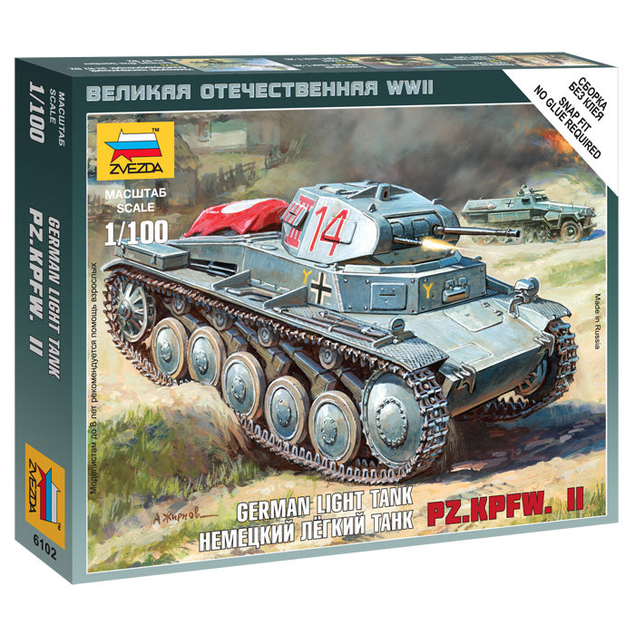 German Pz.Kkpfw.II Light Tank Zvezda 1/100 Kit