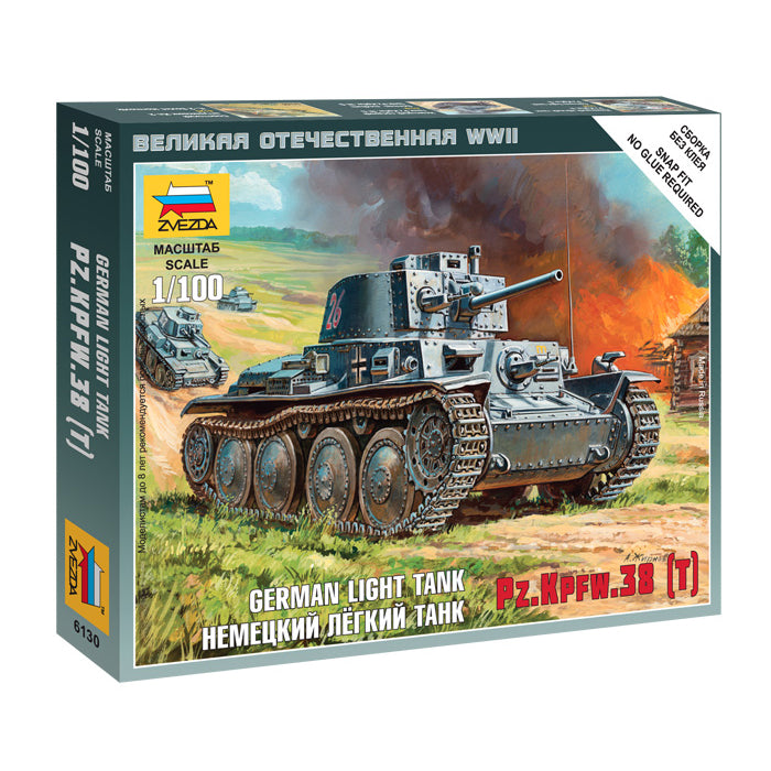 German Pz.Kpfw.38(T) Light Tank Zvezda 1/100 Kit