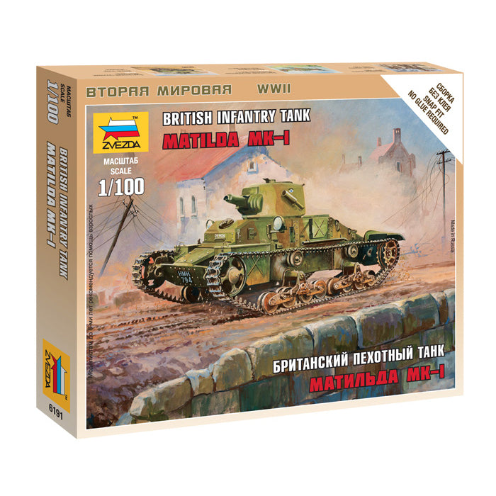 British Matilda Mk-1 Infantry Tank Zvezda 1/100 Kit