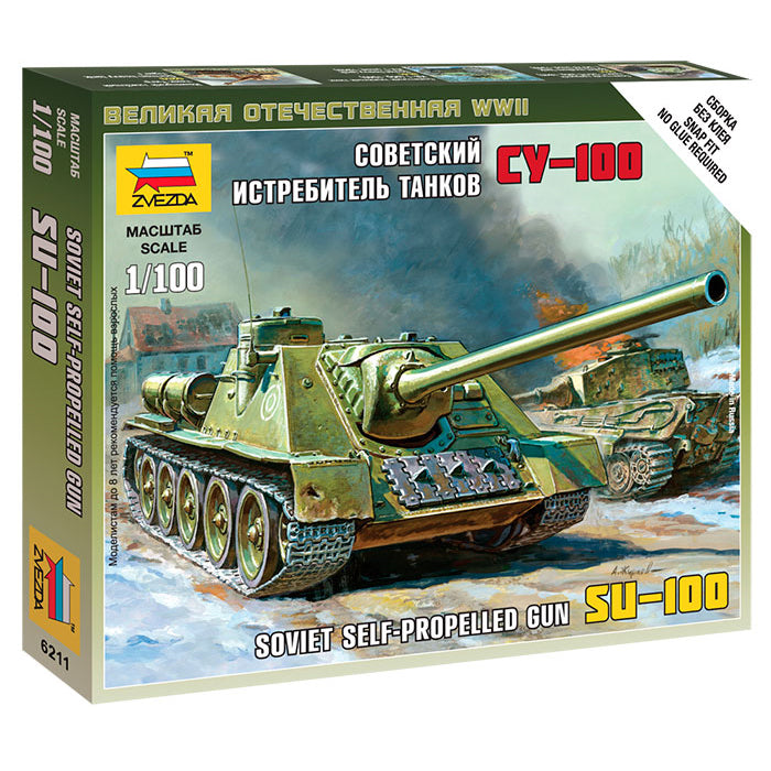 Soviet SU-100 Self-Propelled Gun Zvezda 1/100 Kit