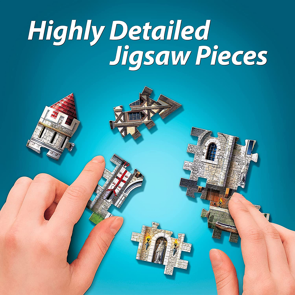 Camelot Castle Wrebbit 3D Puzzle lets you use the 865 foam backed puzzle pieces to create this amazing castle from the time of King Arthur making a great display piece.